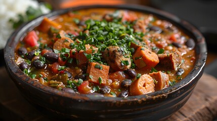 Wall Mural - feijoada, brazilian food with black beans and pork meat