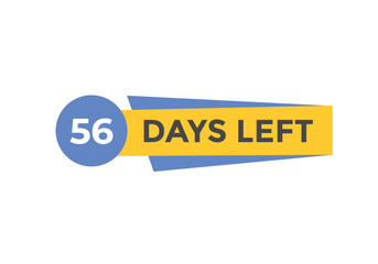 56 days to go countdown template. 56 day Countdown left days banner design. 56  Days left countdown timer
