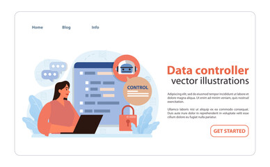 Wall Mural - Data controller concept. Flat vector illustration