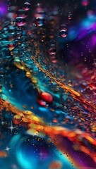 Wall Mural - background with colorful water and oil