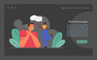 Active listening skill web banner or landing page dark or night