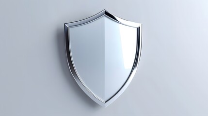 Wall Mural - cyber security safety shield in minimalistic style. 3d vector illustration. white background