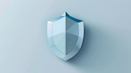 Wall Mural - cyber security safety shield in minimalistic style. 3d vector illustration. white background
