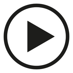 Wall Mural - Black play button symbol inside circle - stock vector