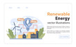 Renewable Energy concept. Flat vector illustration
