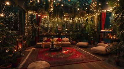 Wall Mural - Opulent interior design in a tented relaxation area