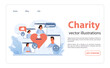 Online charity and charitable foundation web banner or landing page.