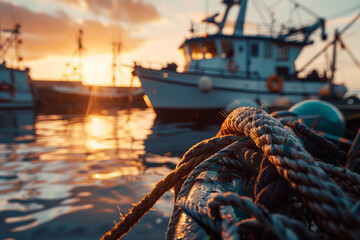 an old fishing vessel moored in the port