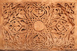 Elaborate ottoman pattern carved on a wall in the second court inside the Ishak Pasha Palace, Sarayi, Dogubeyazit, Turkey