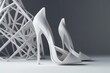 © Iryna - A high heeled shoe gracefully perched on top of a table, exuding elegance and mystery. Generative AI