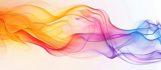 Wall Mural - Colorful of smoke waves on white background, colorful gradient, vibrant color scheme, bright and bold colors.