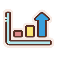 Sticker - bar graph increase sticker