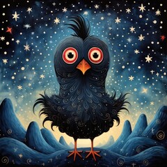 Wall Mural - bird in the night