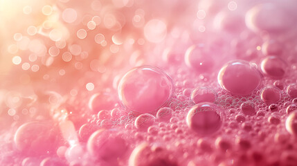 Wall Mural - bubble and molecule background for cosmetics product.