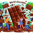world chocolate day illustration with chocolate sweets