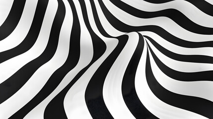 Wall Mural - abstract wave background, black and white wavy stripes or lines design background. generative ai.