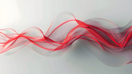 Wall Mural - abstract wavy background. the red lines on a gray background. generative ai.