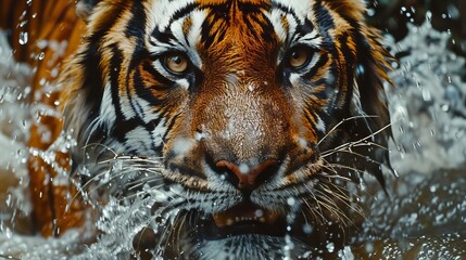 Wall Mural - Tiger Passing Through The River