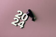 © Alina - Wooden number 2024 with graduation cap. Class of 2024 concept