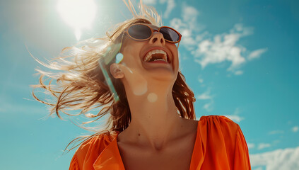 happy woman with natural