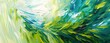 abstract plant fern tree painting in green and blue colors