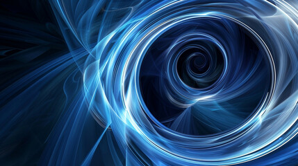 dynamic circular swirls of azure and midnight blue, ideal for an elegant abstract background