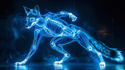 Wall Mural - Humanoid Fox in Xray