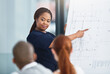 © peopleimages.com - Woman, presentation and architecture blueprints with clients meeting, proposal or brainstorming. Female person, project and designer pitch for building development with floor plan, ideas or review