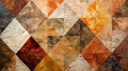 Wall Mural - Diamond shapes in earth tones geometric abstract background