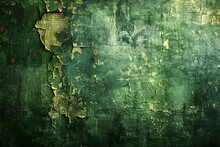 Grunge Green Background With Peeling Paint,  Grunge Texture