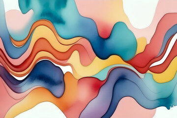 Wall Mural - abstract colorful background with lines watercolors 