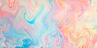 A colorful swirl of paint with blue, pink, and yellow colors