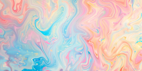 Poster - A colorful swirl of paint with blue, pink, and yellow colors