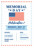 Fototapeta Panele - Memorial Day Celebration poster templates vector design. Flat design