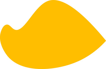 Wall Mural - Yellow abstract simple plain sign symbol decorative blot spot geometric shape element minimalist isolated png