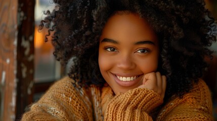 Poster - Portrait of a Smiling Young Woman