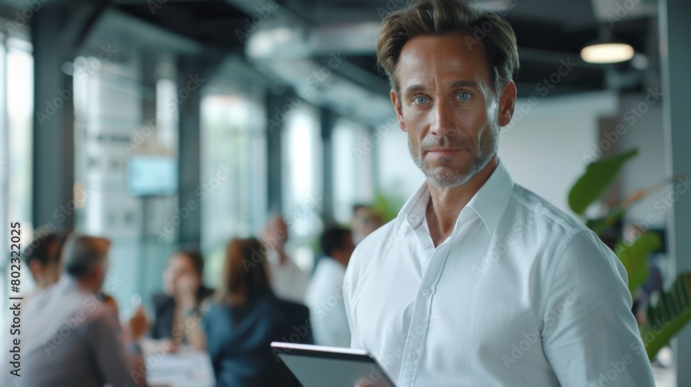 Executive with Tablet in Office