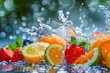 water splashing  mix fruit banner