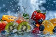 water splashing  mix fruit