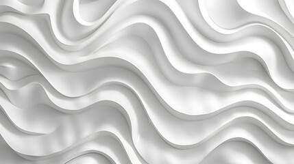 Wall Mural - White abstract wavy texture. Seamless modern pattern with waves. Generative AI.