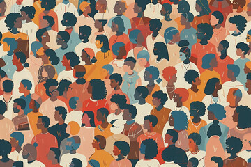 the pattern of a crowd of diverse people