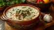 The cuisine of Belarus. Cold Belarusian soup with kefir.