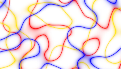 Poster - Abstract colorful spectrum thin linear abstract curved wavy wide pattern for background, wallpaper, banner, label etc. Overlay png design
