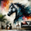 Abstract painging horse portrait idea for living room decor frame poster
