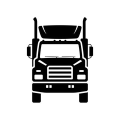 Wall Mural - Truck icon. Black silhouette. Front view. Vector simple flat graphic illustration. Isolated object on a white background. Isolate.