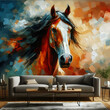 Abstract painging horse portrait idea for living room decor frame poster