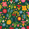 Cute floral seamless pattern with summer flower. Vintage flowers illustration. Template for fashion prints.