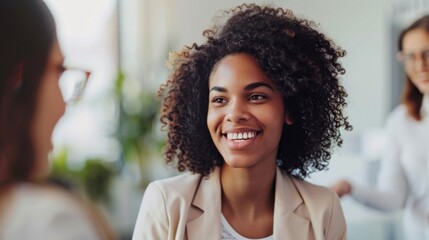 Wall Mural - Smiling Professional in Office Meeting