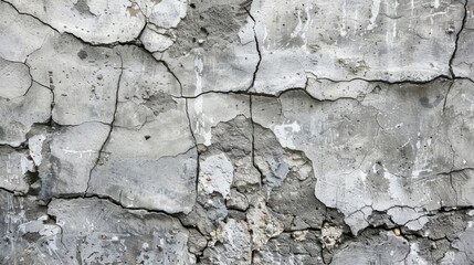 Wall Mural - Cracked concrete in a cool grey tone adds an industrial and urban feel to your textured backdrop.