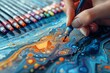 Painter creating a mesmerizing fluid art piece